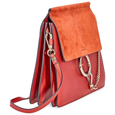 chloe faye shoulder bag in plaid red|chloe faye shoulder bag women.